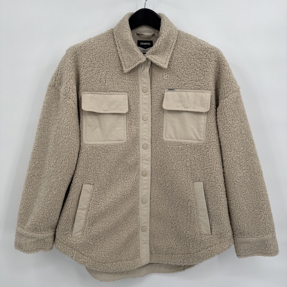 Dravus Women's Cream Tempest Sherpa Button-Up‎ Jacket Size M Natural BNWT
